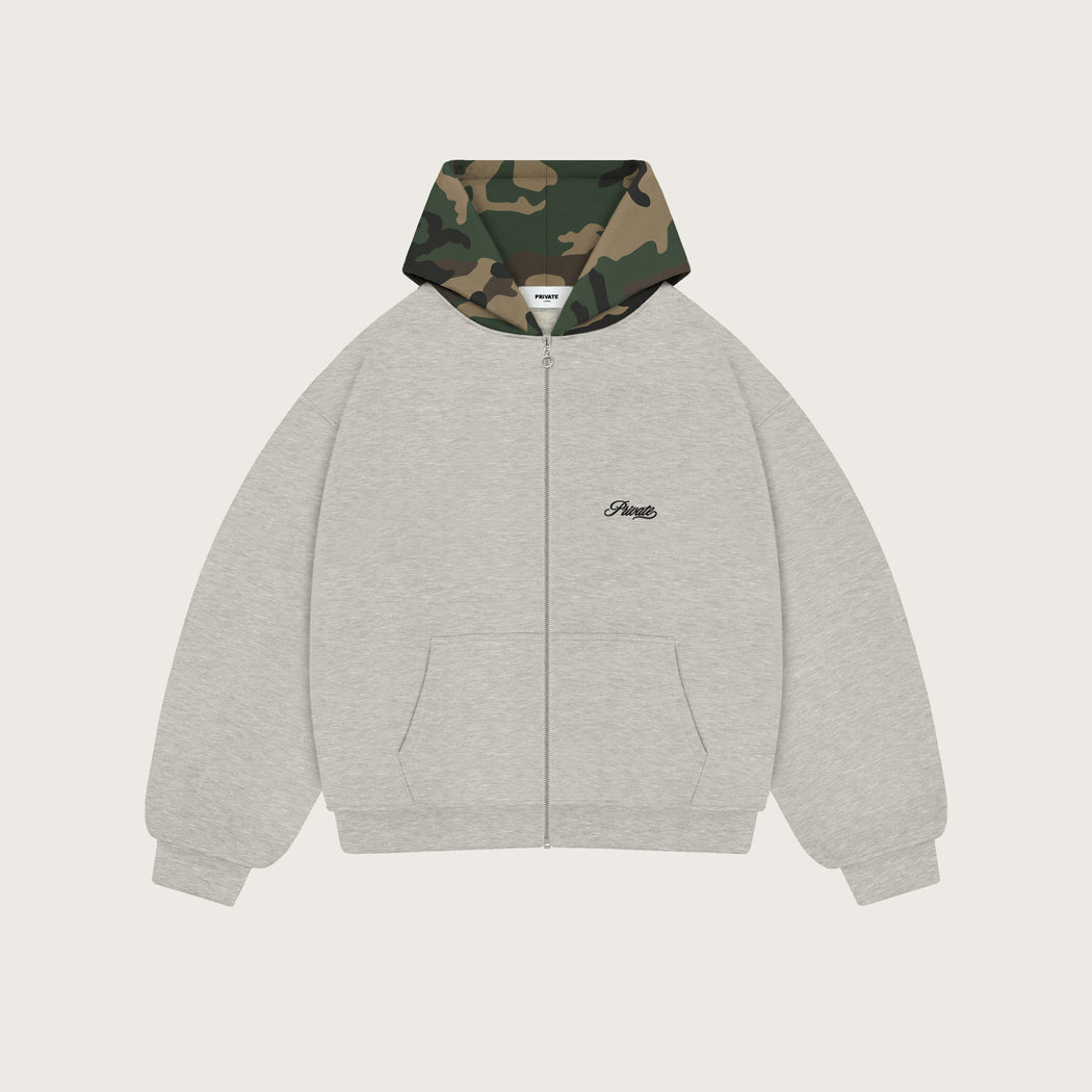 CAMO HOOD ZIPPER